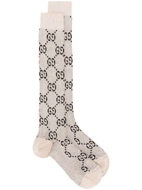 gucci logo gg socks ivory|Gucci socks for women.